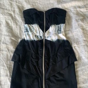 strapless fitted corset style dress